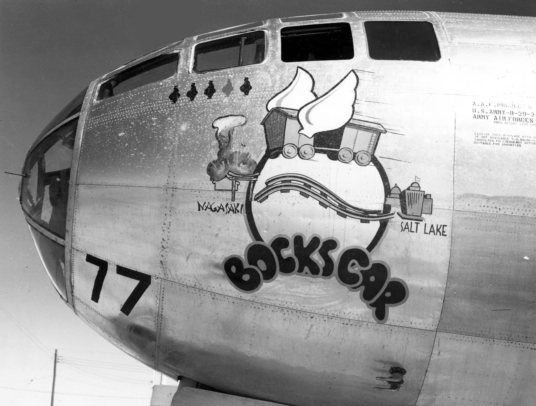 The B-29 Superfortress Bockscar, which dropped the atomic bomb on Nagasaki