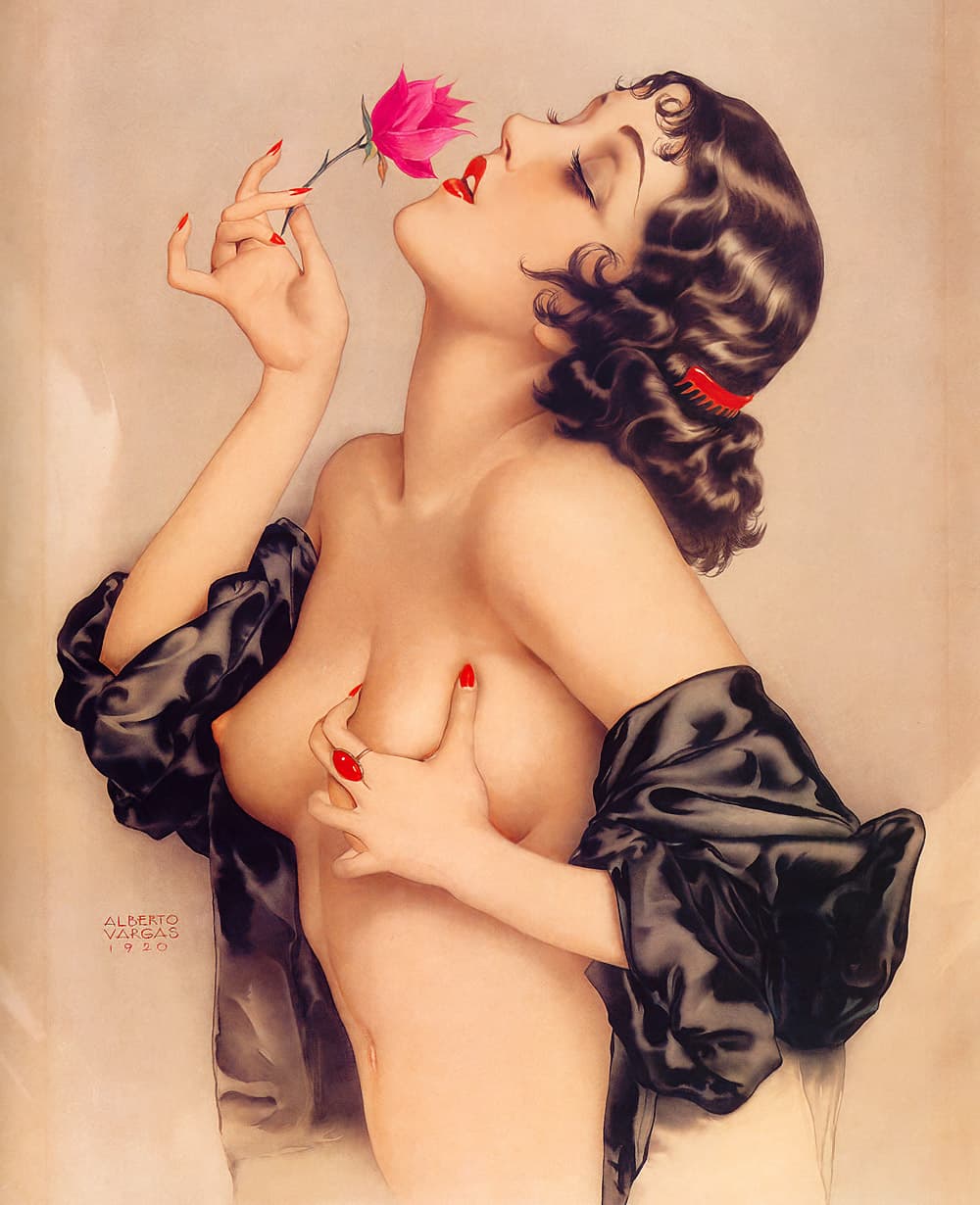 Early Alberto Vargas illustration 'Memories of Olive,' 1920