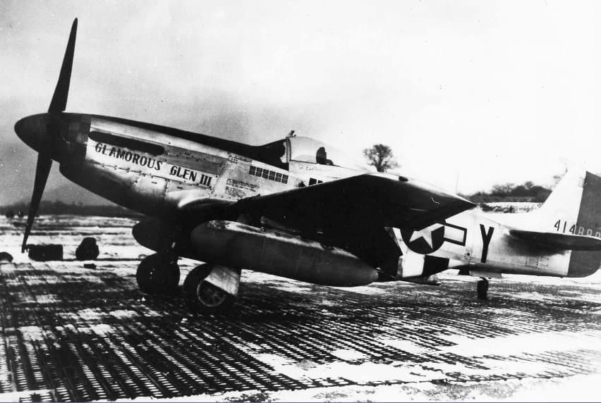 Chuck Yeager with his P-51 Mustang Glamorous Glen III